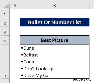 วิธีสร้างรายการภายในเซลล์ใน Excel (วิธีด่วน 3 วิธี)