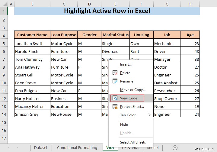 วิธีการเน้นแถวที่ใช้งานอยู่ใน Excel (3 วิธี)