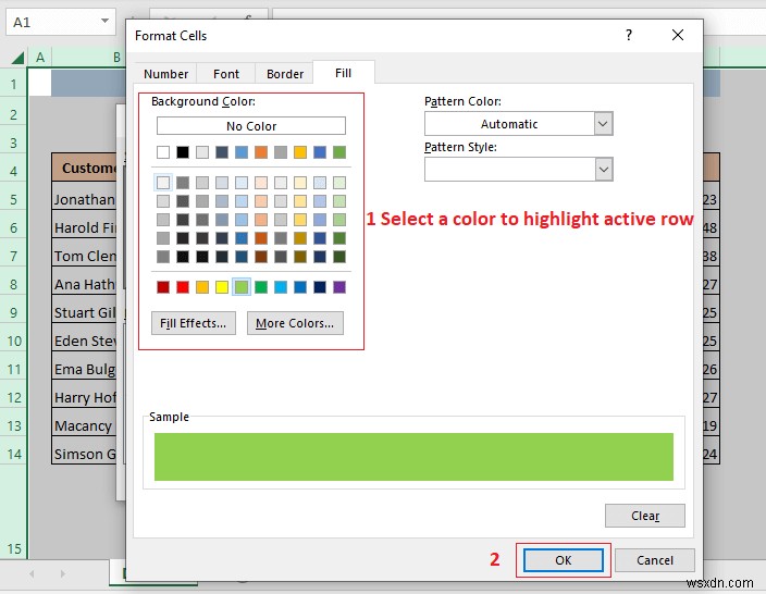 วิธีการเน้นแถวที่ใช้งานอยู่ใน Excel (3 วิธี)