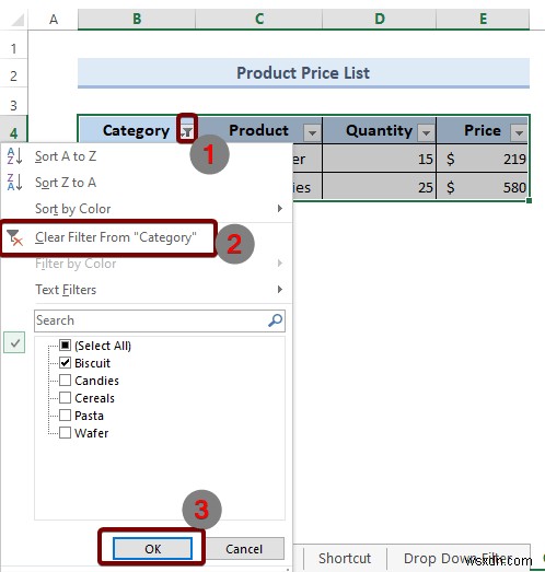 วิธีการเพิ่มตัวกรองใน Excel (4 วิธี)