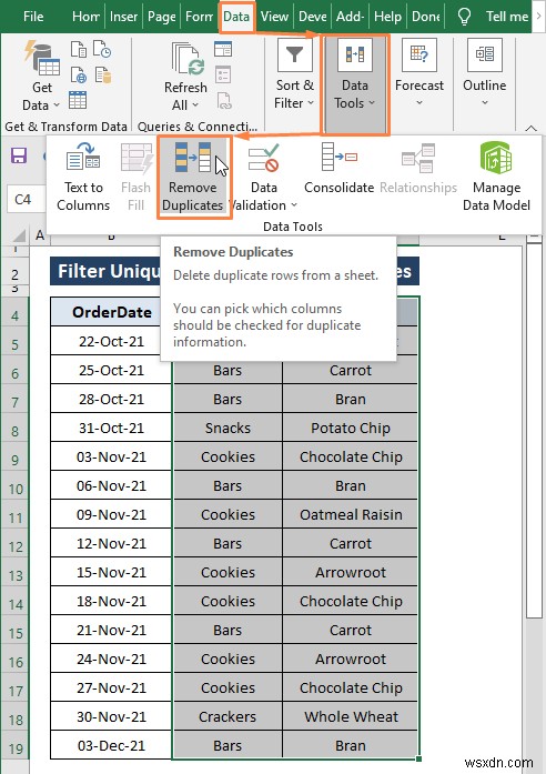 วิธีการกรองค่าที่ไม่ซ้ำใน Excel (8 วิธีง่ายๆ)