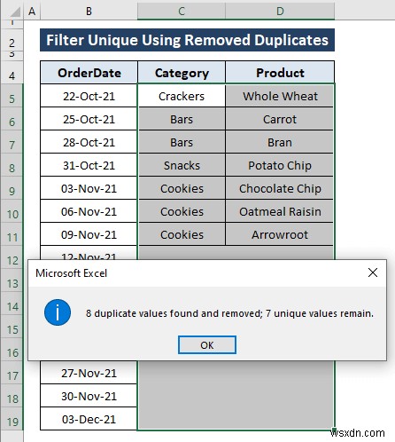 วิธีการกรองค่าที่ไม่ซ้ำใน Excel (8 วิธีง่ายๆ)