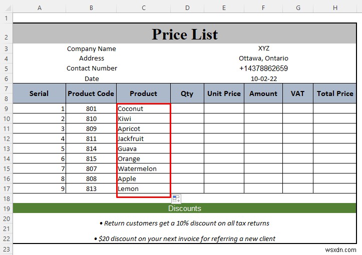 วิธีการสร้างรายการราคาใน Excel (คำแนะนำทีละขั้นตอน)