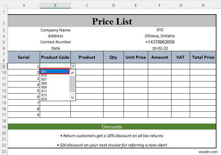 วิธีการสร้างรายการราคาใน Excel (คำแนะนำทีละขั้นตอน)