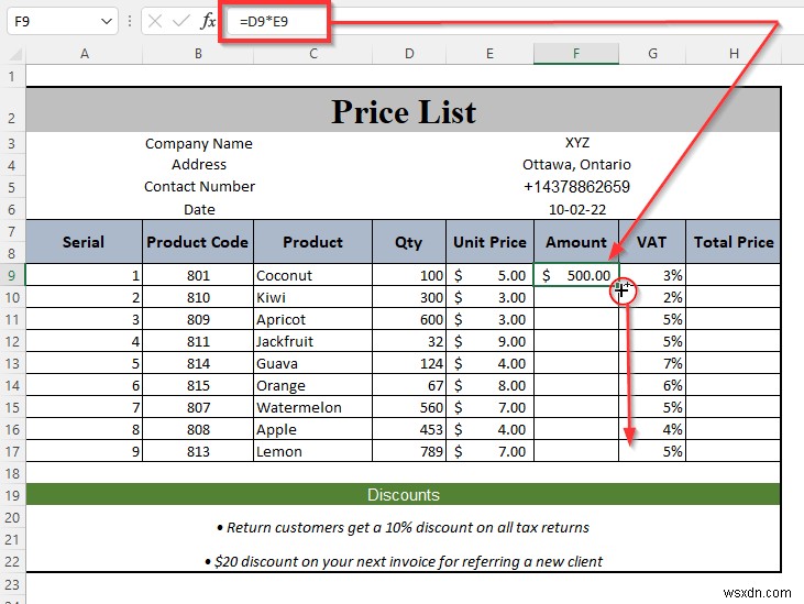 วิธีการสร้างรายการราคาใน Excel (คำแนะนำทีละขั้นตอน)