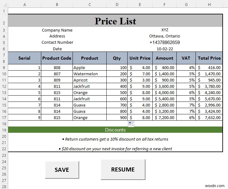 วิธีการสร้างรายการราคาใน Excel (คำแนะนำทีละขั้นตอน)