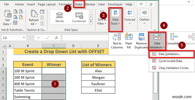 วิธีการสร้างรายการดรอปดาวน์แบบไดนามิกโดยใช้ Excel OFFSET (3 วิธี)