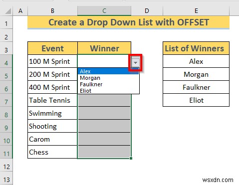 วิธีการสร้างรายการดรอปดาวน์แบบไดนามิกโดยใช้ Excel OFFSET (3 วิธี)