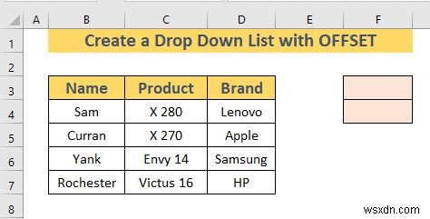 วิธีการสร้างรายการดรอปดาวน์แบบไดนามิกโดยใช้ Excel OFFSET (3 วิธี)