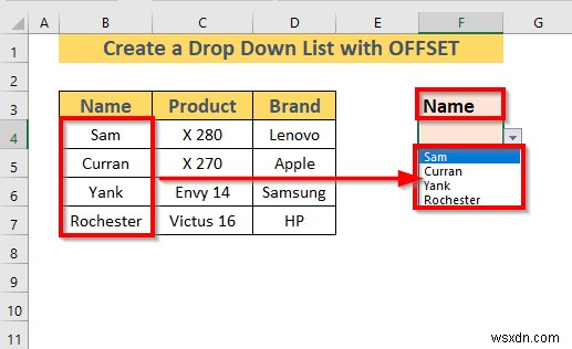 วิธีการสร้างรายการดรอปดาวน์แบบไดนามิกโดยใช้ Excel OFFSET (3 วิธี)