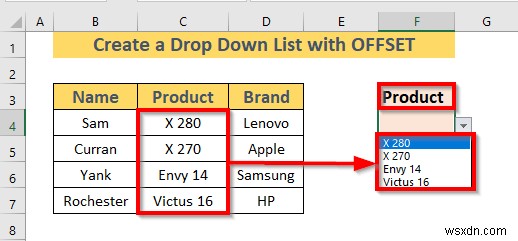 วิธีการสร้างรายการดรอปดาวน์แบบไดนามิกโดยใช้ Excel OFFSET (3 วิธี)