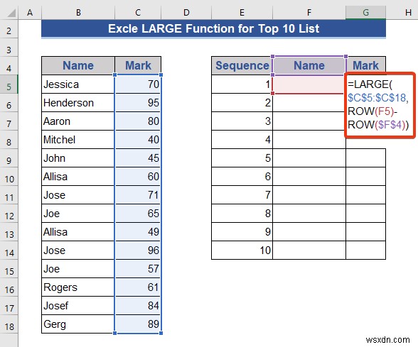 วิธีสร้างรายการไดนามิก 10 อันดับแรกใน Excel (8 วิธี)