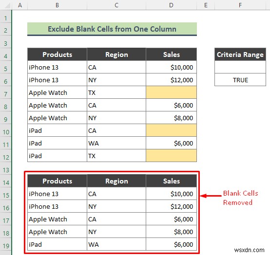 วิธีใช้ตัวกรองขั้นสูงเพื่อยกเว้นเซลล์ว่างใน Excel (3 เคล็ดลับง่ายๆ)