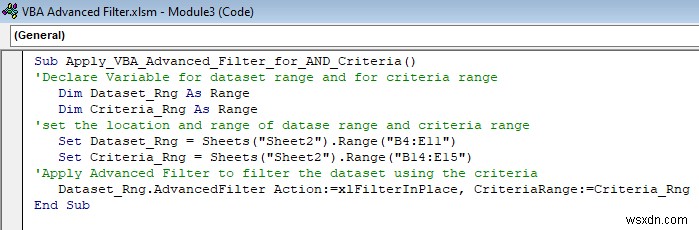 Excel VBA:ตัวกรองขั้นสูงที่มีหลายเกณฑ์ในช่วง (5 วิธี)