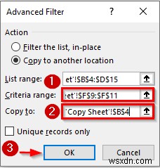 วิธีใช้ตัวกรองขั้นสูงเพื่อคัดลอกข้อมูลไปยังชีตอื่นใน Excel