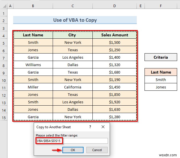 วิธีใช้ตัวกรองขั้นสูงเพื่อคัดลอกข้อมูลไปยังชีตอื่นใน Excel