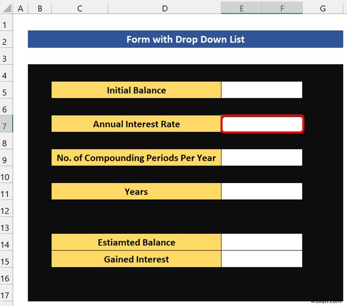 วิธีสร้างแบบฟอร์มที่มีรายการแบบเลื่อนลงใน Excel