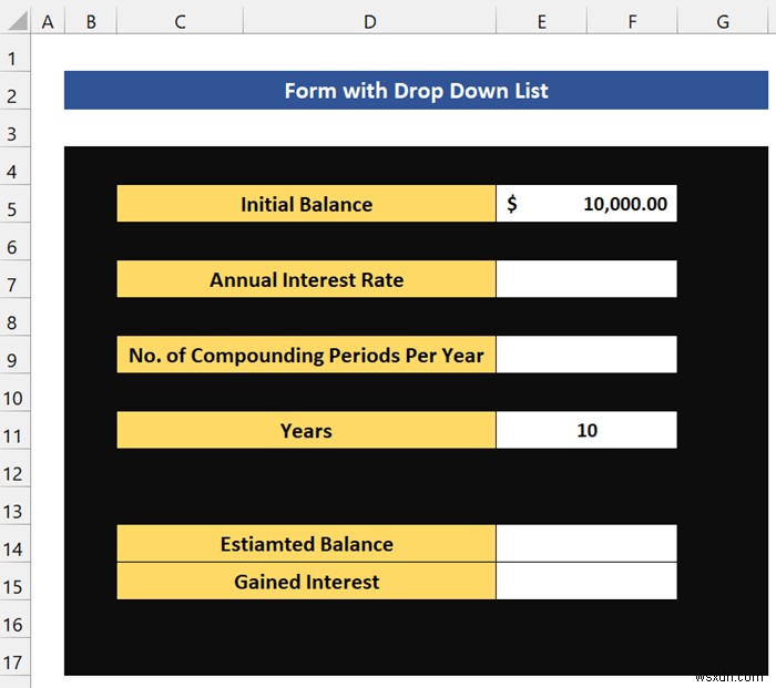 วิธีสร้างแบบฟอร์มที่มีรายการแบบเลื่อนลงใน Excel