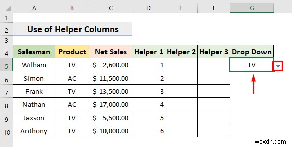 การสร้างตัวกรองแบบเลื่อนลงเพื่อดึงข้อมูลตามการเลือกใน Excel