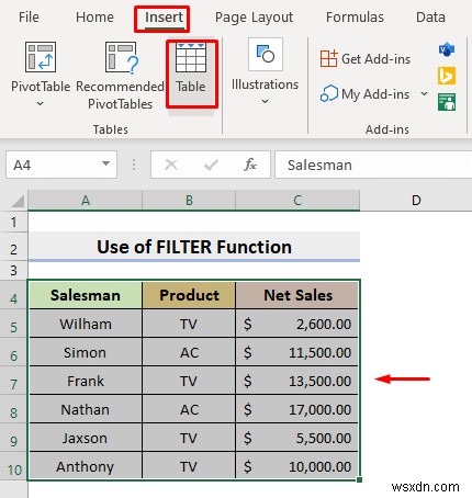 การสร้างตัวกรองแบบเลื่อนลงเพื่อดึงข้อมูลตามการเลือกใน Excel