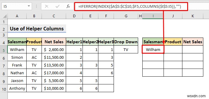 การสร้างตัวกรองแบบเลื่อนลงเพื่อดึงข้อมูลตามการเลือกใน Excel