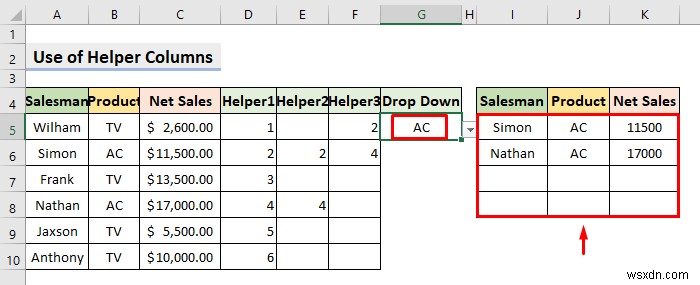 การสร้างตัวกรองแบบเลื่อนลงเพื่อดึงข้อมูลตามการเลือกใน Excel