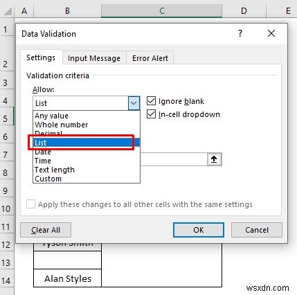 วิธีลบช่องว่างจากรายการตรวจสอบข้อมูลใน Excel (5 วิธี)