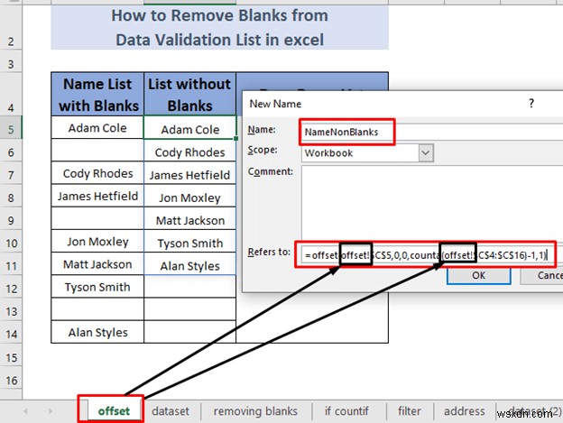 วิธีลบช่องว่างจากรายการตรวจสอบข้อมูลใน Excel (5 วิธี)