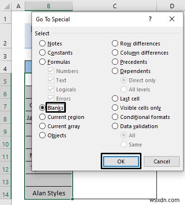 วิธีลบช่องว่างจากรายการตรวจสอบข้อมูลใน Excel (5 วิธี)