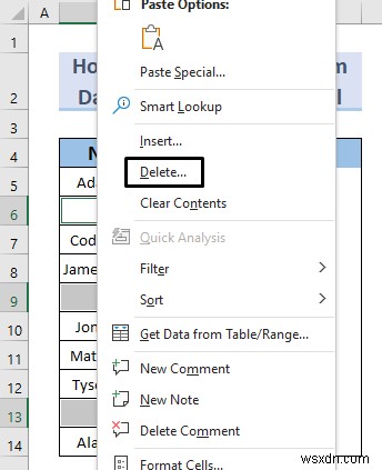 วิธีลบช่องว่างจากรายการตรวจสอบข้อมูลใน Excel (5 วิธี)