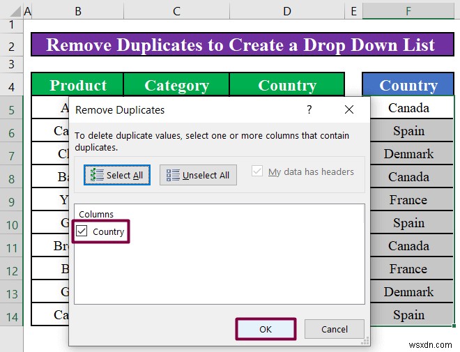 วิธีสร้างรายการดรอปดาวน์ที่มีค่าที่ไม่ซ้ำกันใน Excel (4 วิธี)