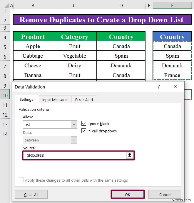 วิธีสร้างรายการดรอปดาวน์ที่มีค่าที่ไม่ซ้ำกันใน Excel (4 วิธี)