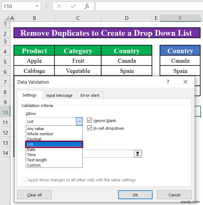 วิธีสร้างรายการดรอปดาวน์ที่มีค่าที่ไม่ซ้ำกันใน Excel (4 วิธี)