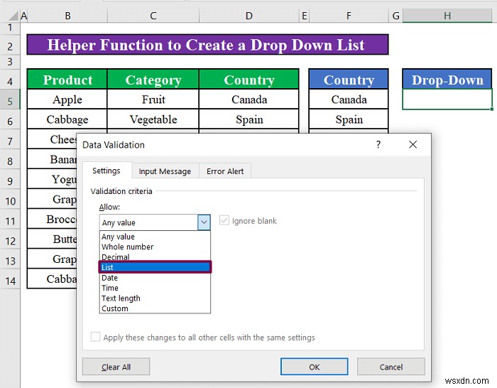 วิธีสร้างรายการดรอปดาวน์ที่มีค่าที่ไม่ซ้ำกันใน Excel (4 วิธี)