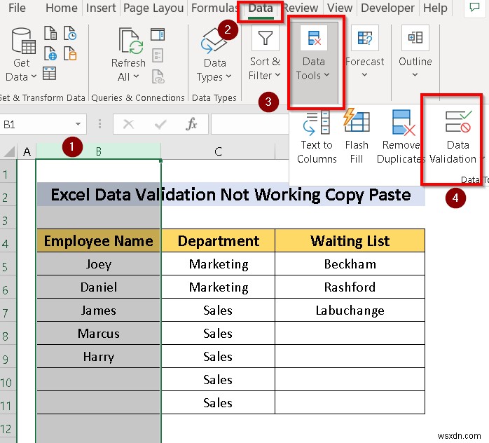 [แก้ไขแล้ว] การตรวจสอบข้อมูลไม่ทำงานสำหรับการคัดลอกวางใน Excel