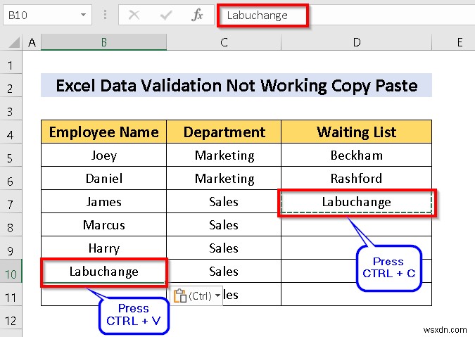 [แก้ไขแล้ว] การตรวจสอบข้อมูลไม่ทำงานสำหรับการคัดลอกวางใน Excel