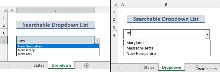 สร้างรายการดรอปดาวน์ที่ค้นหาได้ใน Excel (2 วิธี)