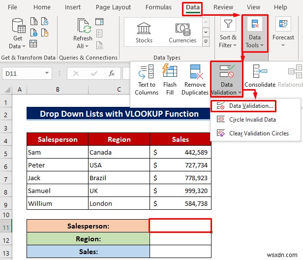 วิธีใช้สูตร VLOOKUP แบบกำหนดเองในการตรวจสอบข้อมูล Excel