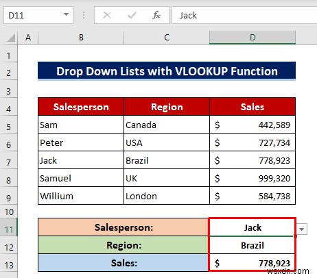 วิธีใช้สูตร VLOOKUP แบบกำหนดเองในการตรวจสอบข้อมูล Excel