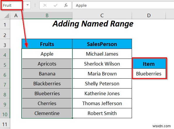 วิธีใช้ช่วงที่มีชื่อสำหรับรายการตรวจสอบข้อมูลด้วย VBA ใน Excel