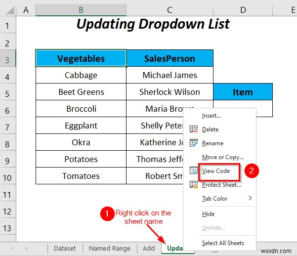 วิธีใช้ช่วงที่มีชื่อสำหรับรายการตรวจสอบข้อมูลด้วย VBA ใน Excel