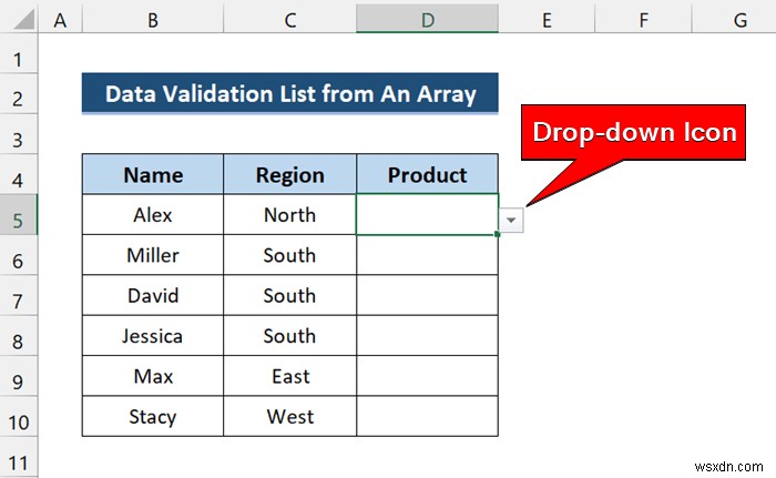Excel VBA เพื่อสร้างรายการตรวจสอบข้อมูลจากอาร์เรย์