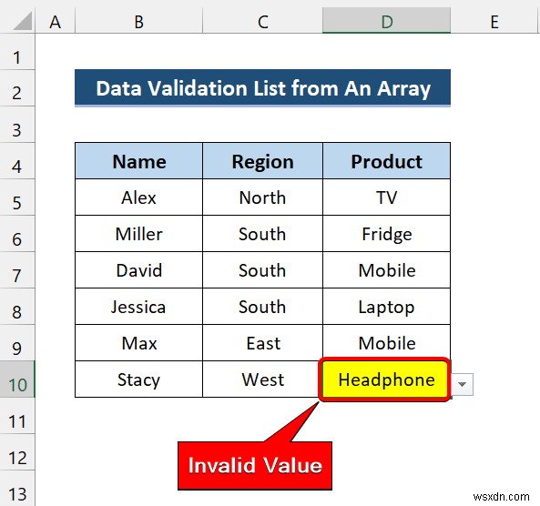 Excel VBA เพื่อสร้างรายการตรวจสอบข้อมูลจากอาร์เรย์