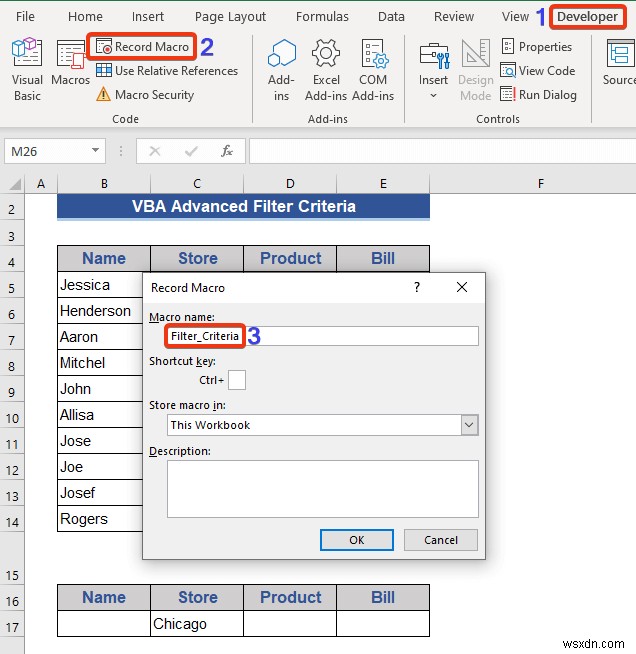 ตัวอย่าง Excel VBA ที่มีเกณฑ์การกรองขั้นสูง (6 กรณี)