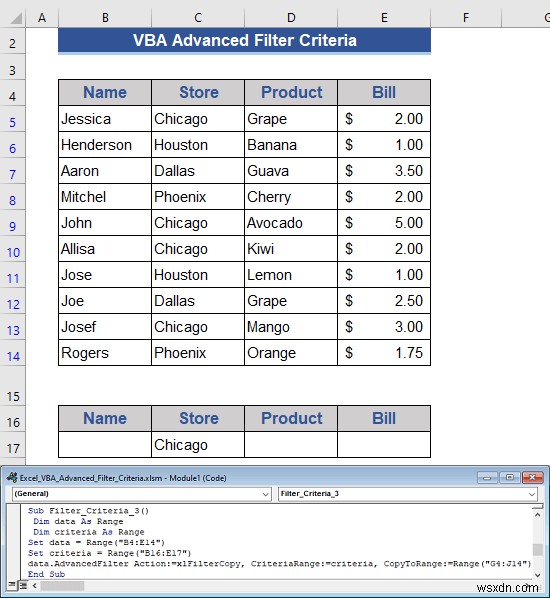 ตัวอย่าง Excel VBA ที่มีเกณฑ์การกรองขั้นสูง (6 กรณี)