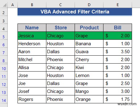 ตัวอย่าง Excel VBA ที่มีเกณฑ์การกรองขั้นสูง (6 กรณี)