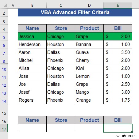 ตัวอย่าง Excel VBA ที่มีเกณฑ์การกรองขั้นสูง (6 กรณี)