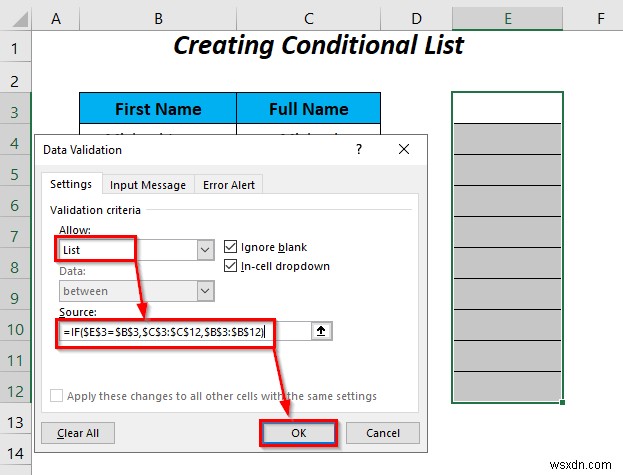 วิธีใช้คำสั่ง IF ในสูตรการตรวจสอบความถูกต้องของข้อมูลใน Excel (6 วิธี)