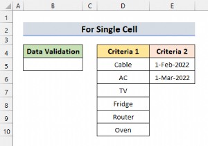 ใช้การตรวจสอบความถูกต้องของข้อมูลที่กำหนดเองสำหรับหลายเกณฑ์ใน Excel (4 ตัวอย่าง)