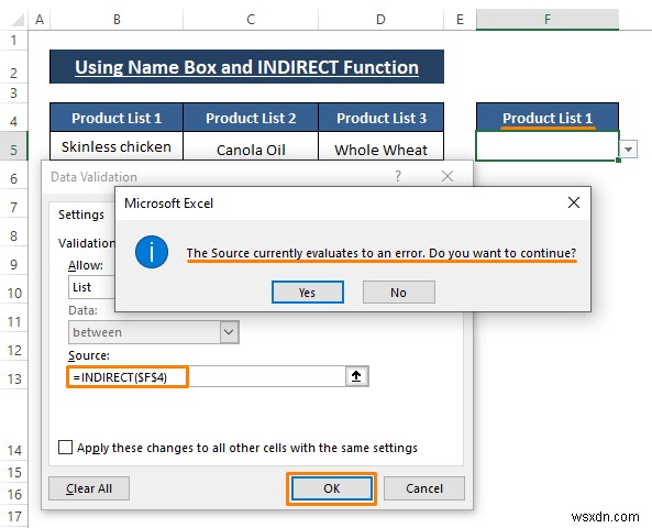 วิธีการสร้างรายการดรอปดาวน์ขึ้นกับช่องว่างใน Excel